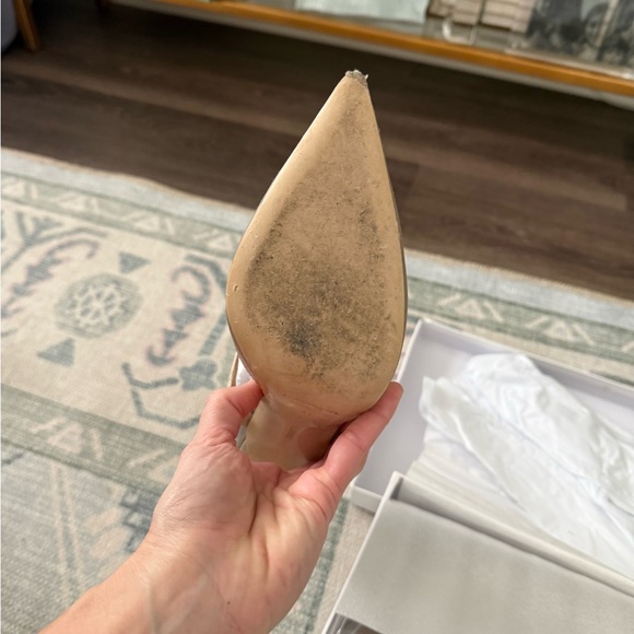 Manolo Blahnik Tan Heels with Crystal Accents - Picture 10 of 11